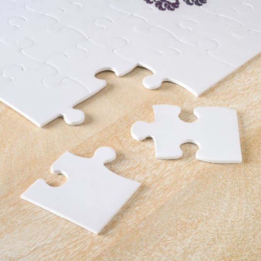 Rosa, Lila, Grau, Weiß Fraktal Art Kaleidoskop Puzzle (Seite)