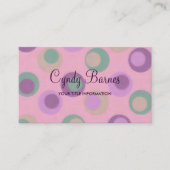 Rosa Lila Green Dots-Visitenkarte Visitenkarte (Vorderseite)