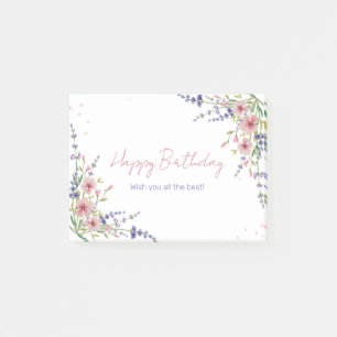 Rosa Lila Grün Floral Wasserfarbe Alles Gute Zum G Post-it Klebezettel