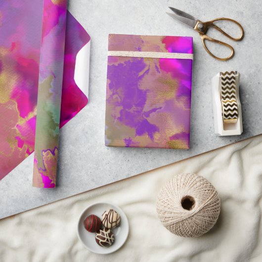 Rosa, lila, grün, Marmorpapier Geschenkpapier (Handwerk)