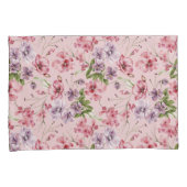 Rosa Lila grüne Blumengärten Elegant Kissenbezug (Vorderseite-Rechts)