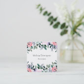 Rosa, Lila grüne Farbe, Blumenrinde Quadratische Visitenkarte (Stehend Vorderseite)