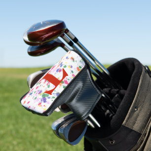 Rosa Lila grüne Farbe Platsch Rote Monogramm Golf Headcover