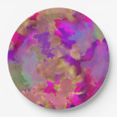 Rosa, lila, grüne Farbtafel aus Alkoholkarton Pappteller (Vorderseite)