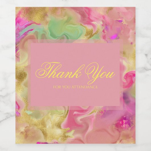 Rosa, lila, grüne Marmorfarbe dank Karte Weinetikett (Einzelnes Label)