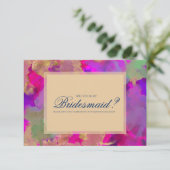 Rosa, lila, grüne Marmorfarbe Dankeskarte (Stehend Vorderseite)
