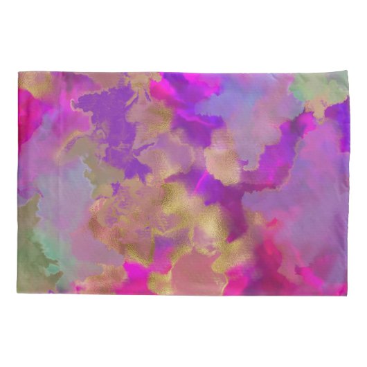 Rosa, lila, grüne Marmorfarbe Druckkissen Hüllen Kissenbezug (Rückseite-Links)