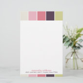 Rosa Lila grüne, moderne Farbblöcke Briefpapier (Stehend Vorderseite)