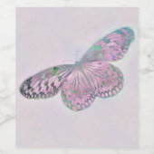 Rosa Lila grüne Schmetterlingsfarbe Weinetikett (Einzelnes Label)