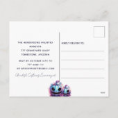 Rosa Lila Halloween Spooktacular Party Feiertagspostkarte (Rückseite)