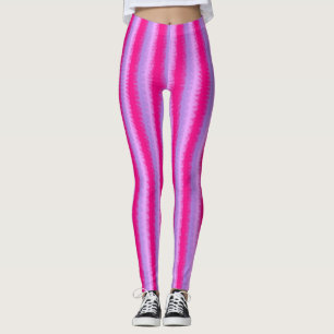 Rosa lila helle gestreifte Leggings