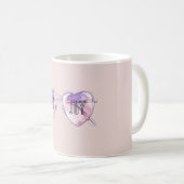 Rosa Lila Herz Brille Liebe Freude Kaffeetasse (VorderseiteRechts)
