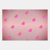 Rosa Lila Herz Golden Foil Geschenkpapier Set (Vorderseite 3)