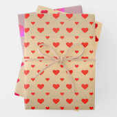 Rosa Lila Herz Golden Foil Geschenkpapier Set (Beispiel)