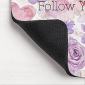 Rosa lila Herzen Blumen Mousepad (Ecke)
