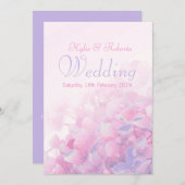 Rosa lila Hochzeitsmit blumeneinladung des Einladung (Vorne/Hinten)