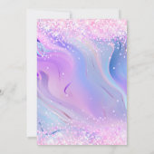 Rosa lila holografische Süße 16 Einladung (Rückseite)