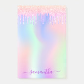 Rosa lila holografische Tropfen Post-it Klebezettel (Vorderseite)