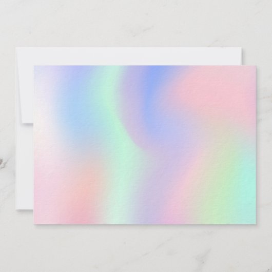 Rosa lila holografisches Foto Luxus Sweet 16 Einladung (Rückseite)