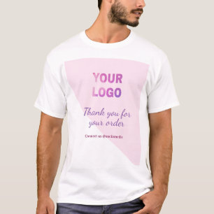 Rosa lila Ihr Logo mit uns Social Media verbinden T-Shirt