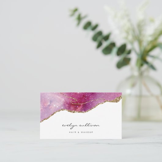 Rosa lila Imitate funkeln zittern Visitenkarte (Stehend Vorderseite)