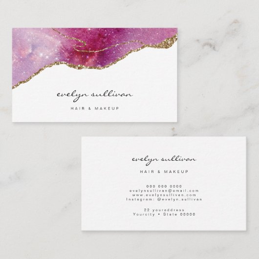 Rosa lila Imitate funkeln zittern Visitenkarte (Vorne/Hinten)