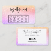 Rosa Lila Imitate Glitzer Custom Loyalty Card Visitenkarte (Vorne/Hinten)