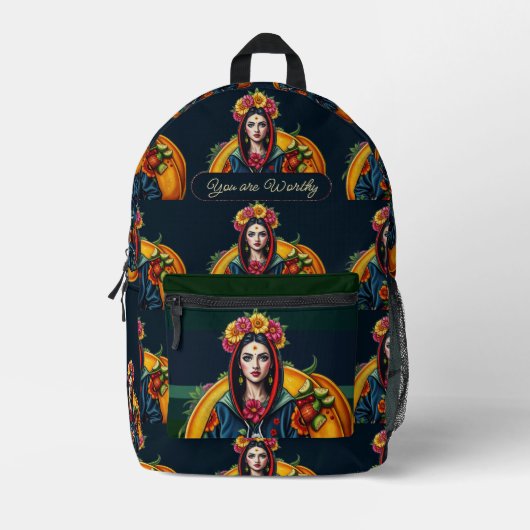 Rosa lila Imitate Goldene Herzen Moderner individu Bedruckter Rucksack (Vorderseite)