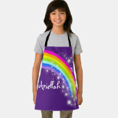 Rosa lila individuelle Name-Kunst Schürze (Insitu)