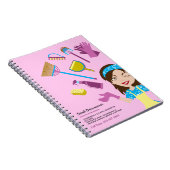 Rosa Lila Janitorial Cartoon-Marke Notizblock (Rechte Seite)