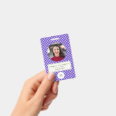 Rosa Lila Karierte Mitarbeiter Foto-ID Unternehmen Ausweis (Handheld)