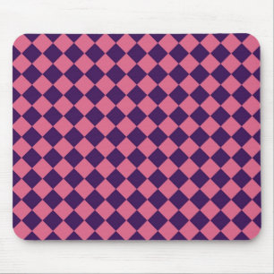 Rosa Lila Karo-Diamant-Muster Mousepad