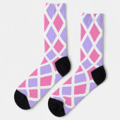 Rosa Lila Karo Diamant Muster Socken (Linkes Detail)