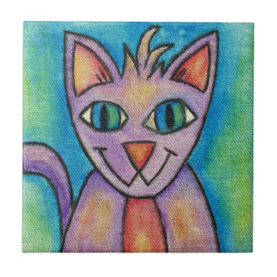 Rosa lila Kätzchen Katze Fliese