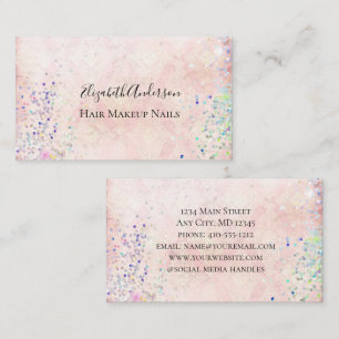 Rosa lila Konfetti Mädchen Trend funkeln Visitenkarte