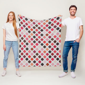 Rosa Lila Korallenrunden Quadrate Art Muster Fleecedecke