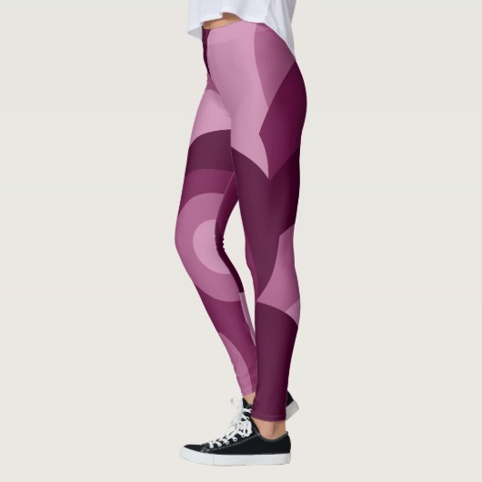 rosa lila Kreisel geometrisches Muster Leggings (Links)