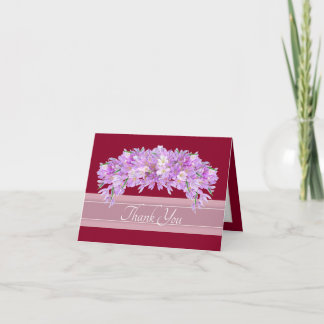 Rosa lila Krokus Botanisch Floral Chic Dankeschön Dankeskarte