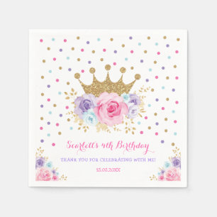 Rosa Lila Kronprinzessin Königliche Geburtstagspar Serviette