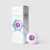 Rosa/Lila Lady Golfer Monogram Golf Ball (Verpackung)