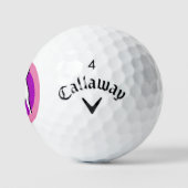 Rosa/Lila Lady Golfer Monogram Golf Ball (Logo)
