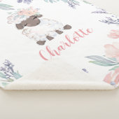 Rosa Lila Lamm Personalisiert Girl Baby Sherpadecke (3/4)