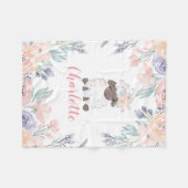 Rosa Lila Lamm Personalisiertes Girl Fleecedecke (Vorderseite (Horizontal))