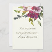 Rosa Lila Lavendel Christliche Hochzeit Einladung (Rückseite)