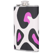 Rosa Lila Leopardenfarbe Flachmann (Links)