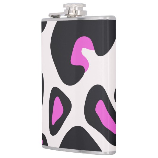 Rosa Lila Leopardenfarbe Flachmann (Links)