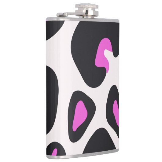 Rosa Lila Leopardenfarbe Flachmann (Rechts)