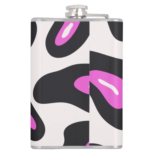 Rosa Lila Leopardenfarbe Flachmann (Rückseite)