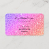Rosa lila leopardenfarbene Glasgürtelfolie Visitenkarte (Rückseite)