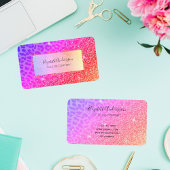 Rosa lila leopardenfarbene Glasgürtelfolie Visitenkarte
